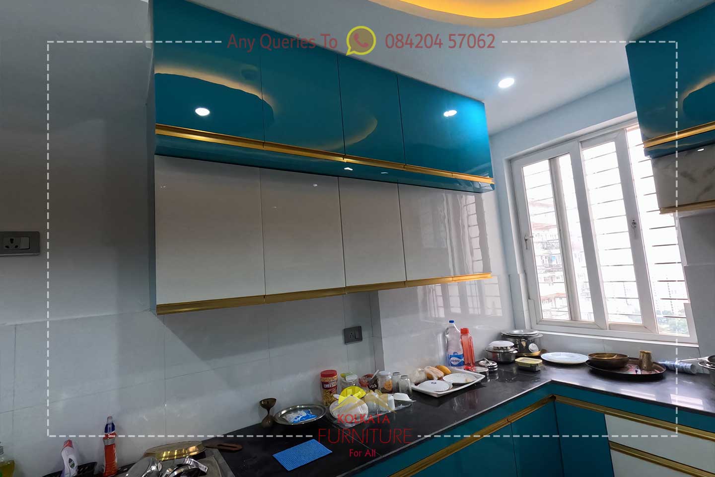 Glossy Acrylic Finish Cabinets