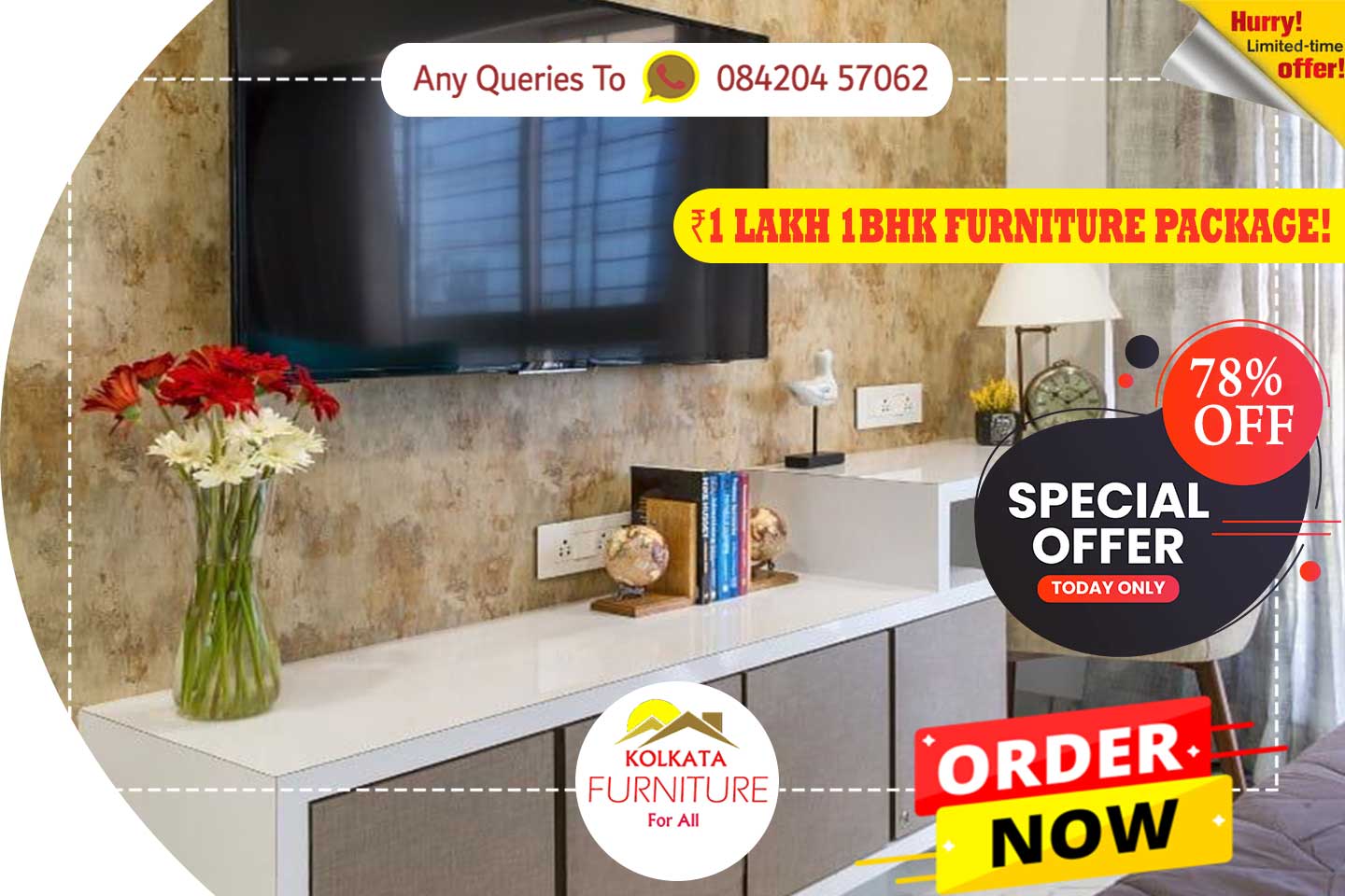 1 bhk furniture package for ₹1 lakh in india