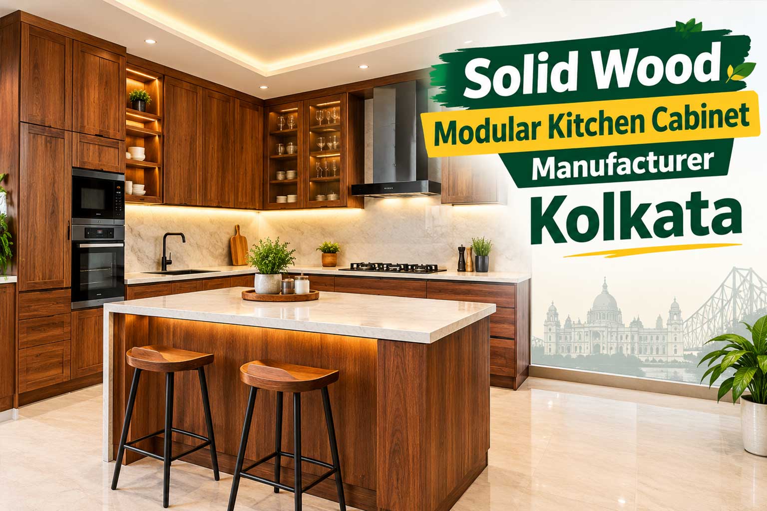 Solid Wood Modular Kitchen Cabinet Manufacturer Kolkata