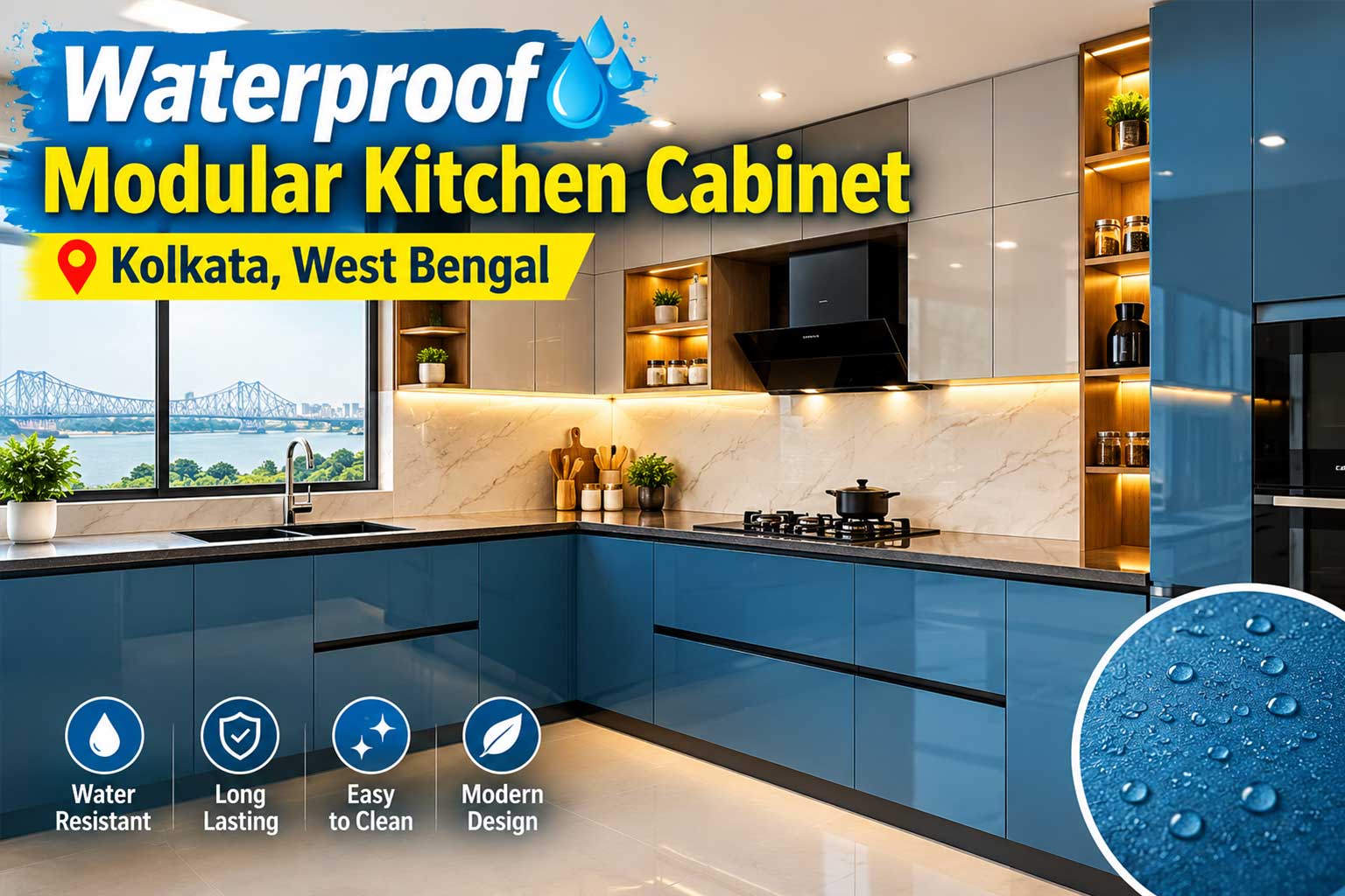 Waterproof Modular Kitchen Cabinet Kolkata West Bengal