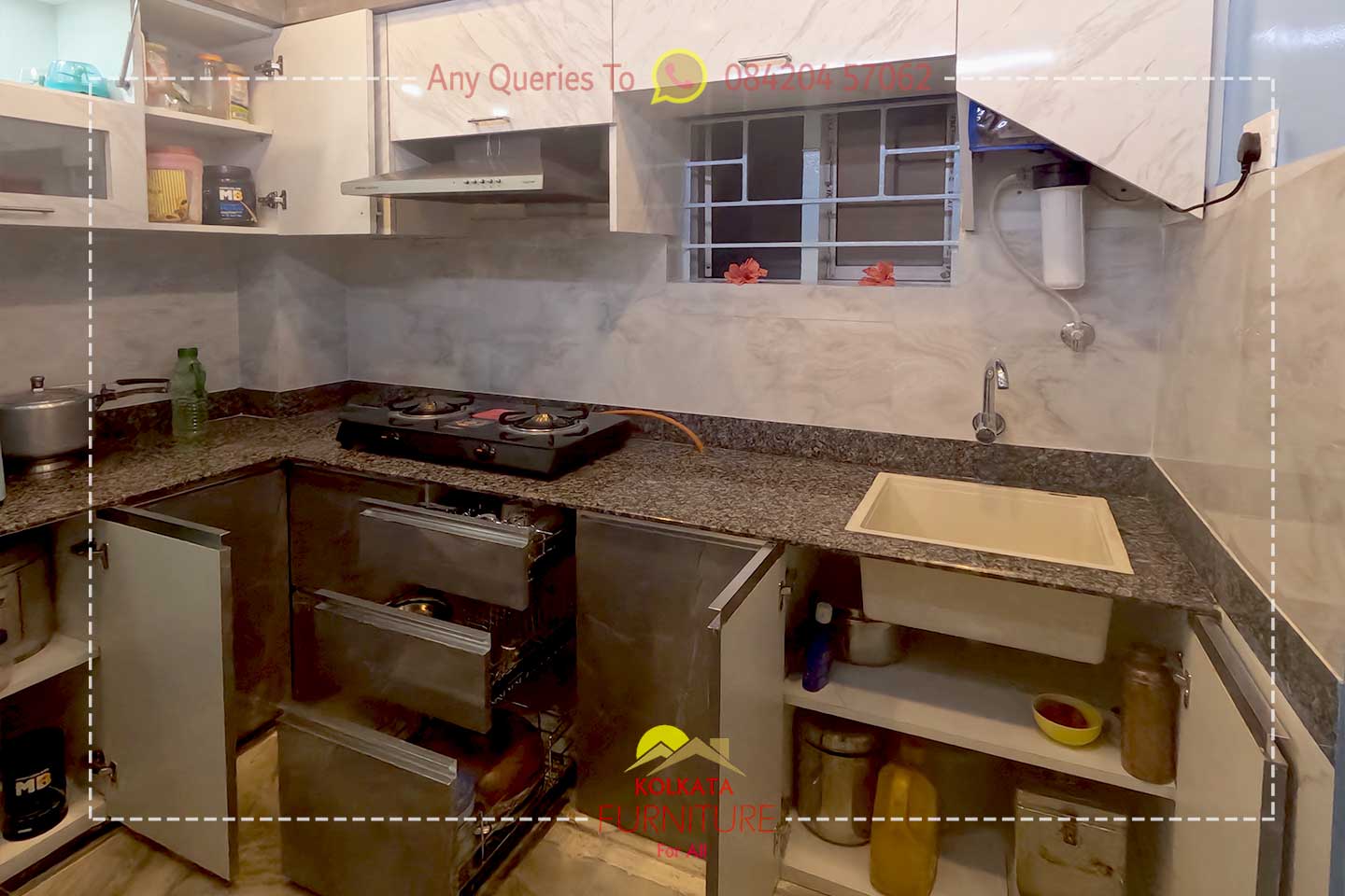 modular kitchen cabinet price 105000