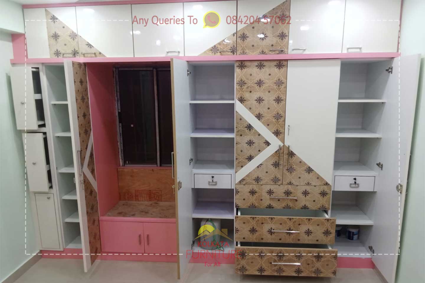 wooden wardrobe size 10 x 11 feet
